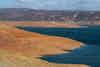 Low water levels at Oroville Lake during a drought in California.